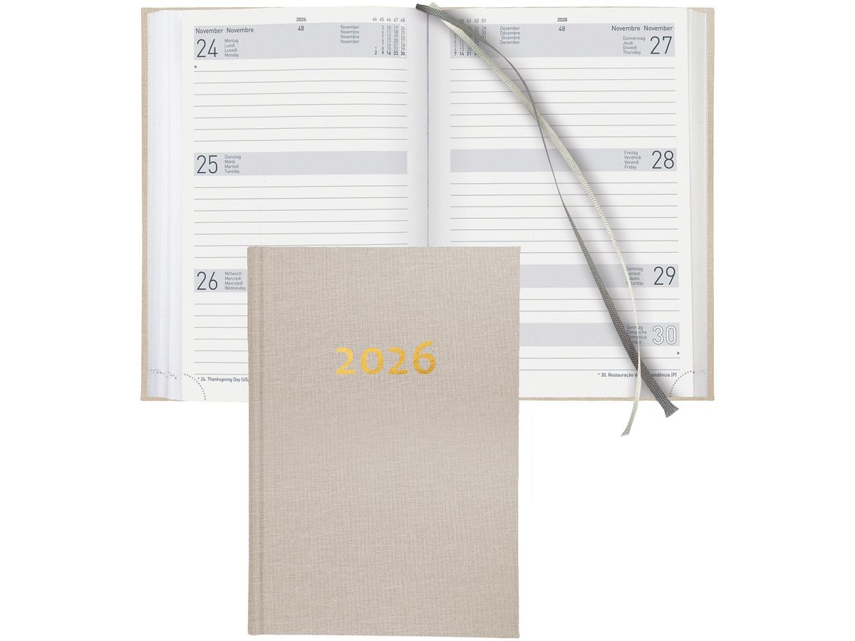 BIELLA Agenda Dispo Term 2026 808548100026U 1S/2P beige ML 14.5x20.5cm (7611365524235)