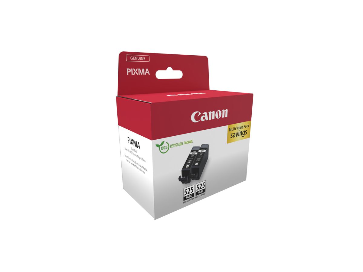 CANON Twin Pack Inch. 2x19ml nero PGI-525PACK PIXMA iP 4850 2 pezzi (8714574679419)