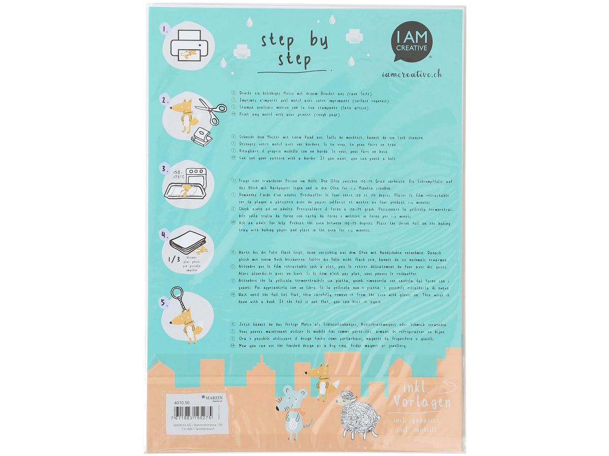 I AM CREATIVE Shrinkfolie A4 4010.5 Drucker, 5 Blatt (7611983195275)