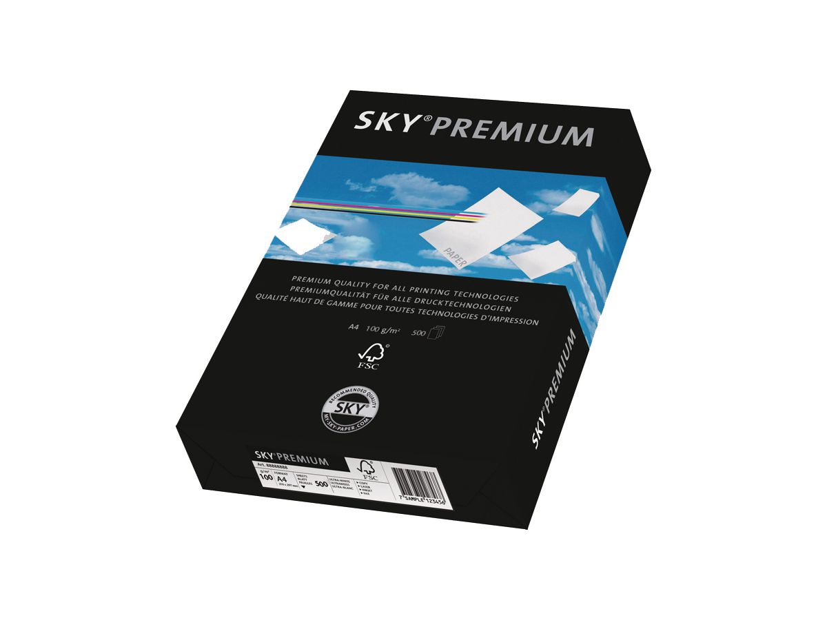 SKY Premium Carta A4 88233196 100g, bianco 500 fogli (7340035204992)