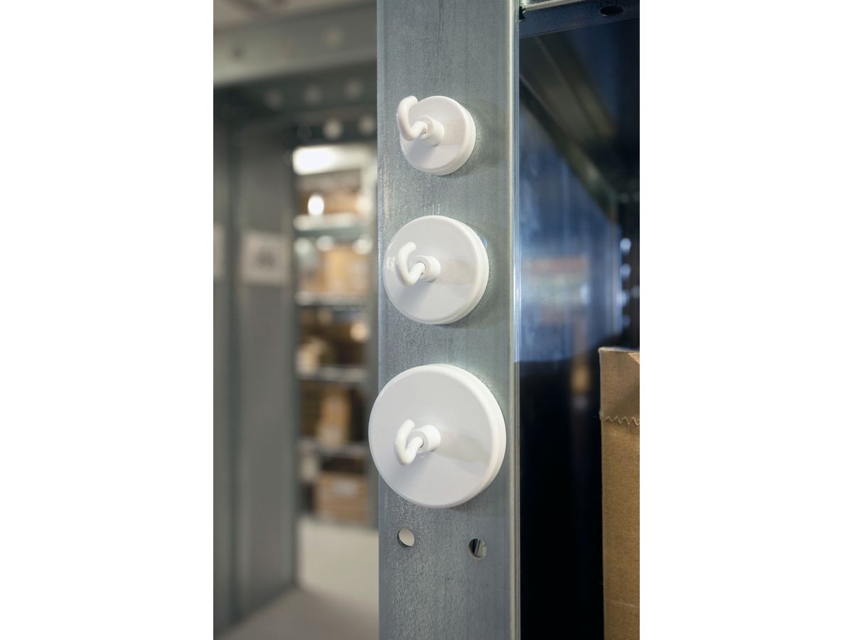 MAGNETOPLAN Aimant avec Crochet 36mm 52636 blanc 8kg (4013695024912)