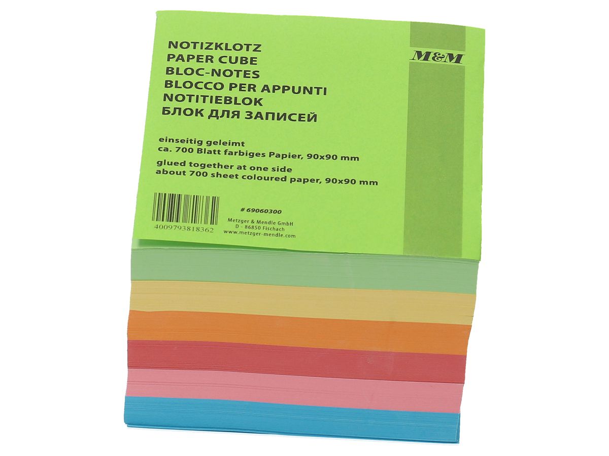 M&M Ersatzzettel Zettelbox 69060300 gleimt, farbig 700 Blatt (4009793818362)