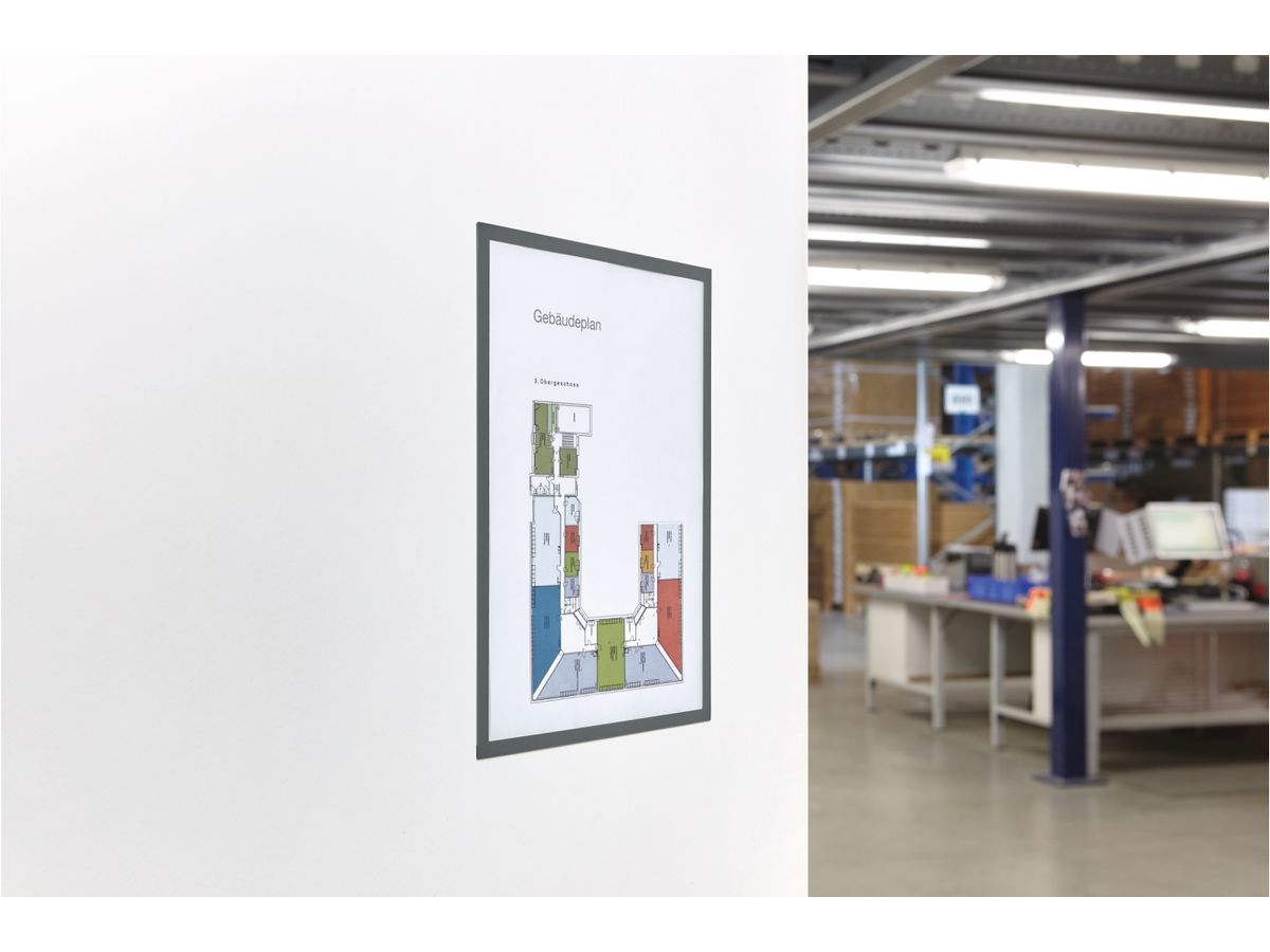 MAGNETOPLAN Cadre aimant magnetofix A5 1131101 gris 5 pcs. (4013695056913)