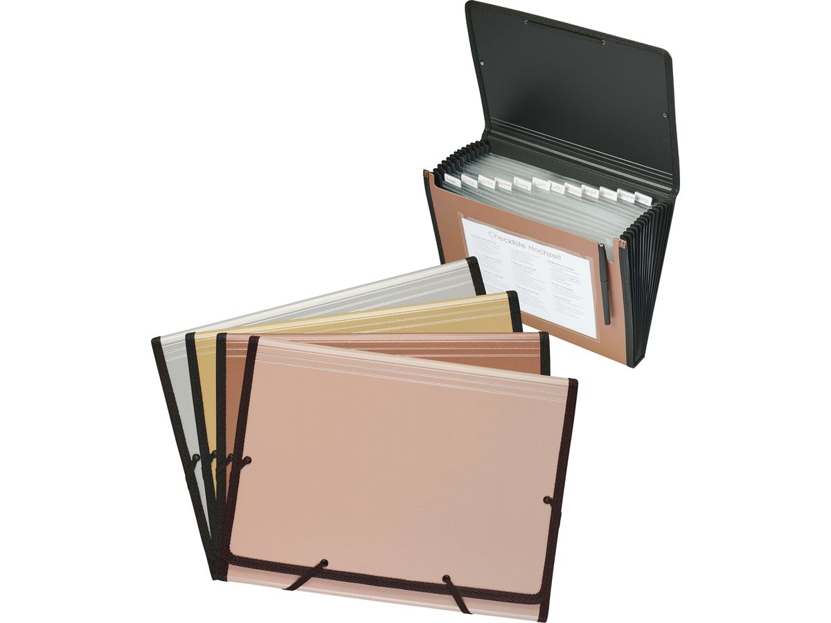 KOLMA Cartella archivio Bliss A4 11.033.08 oro rosa 12 scomp. (7611967113639)