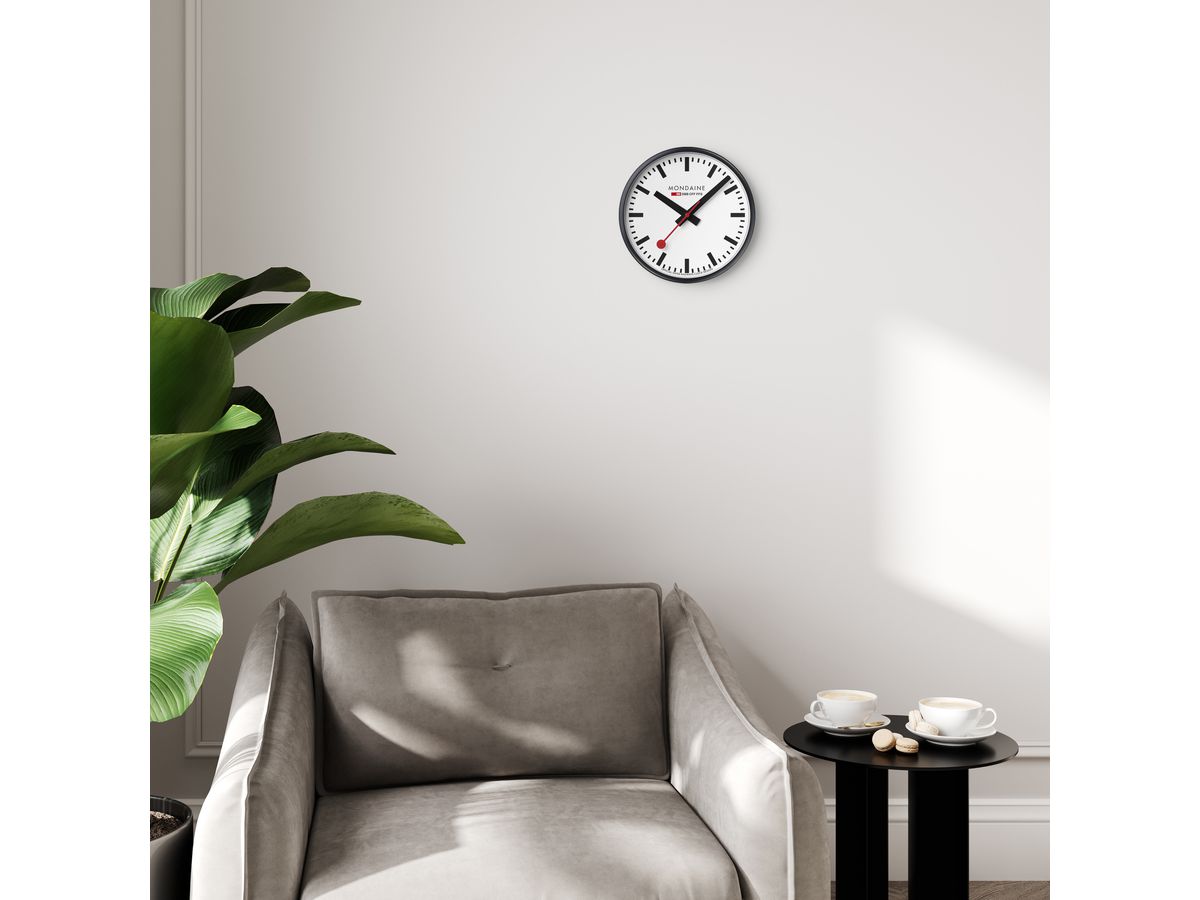 MONDAINE Orologio da parete 250mm A990CLOCK12S nero (7611382673800)