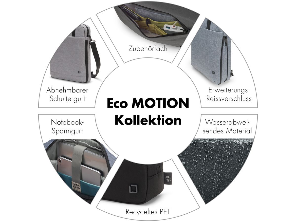 DICOTA Eco Backpack MOTION lgt Grey D31876-RPET for Universal 13 - 15.6 inch (7640186418218)