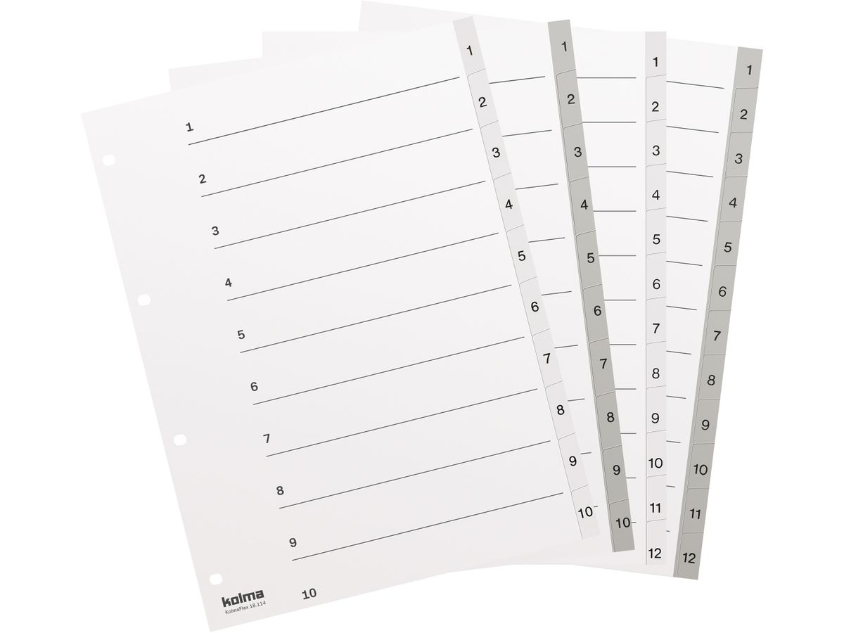 KOLMA Register KolmaFlex A4 18.112.16 weiss 1-12 (7611967180501)