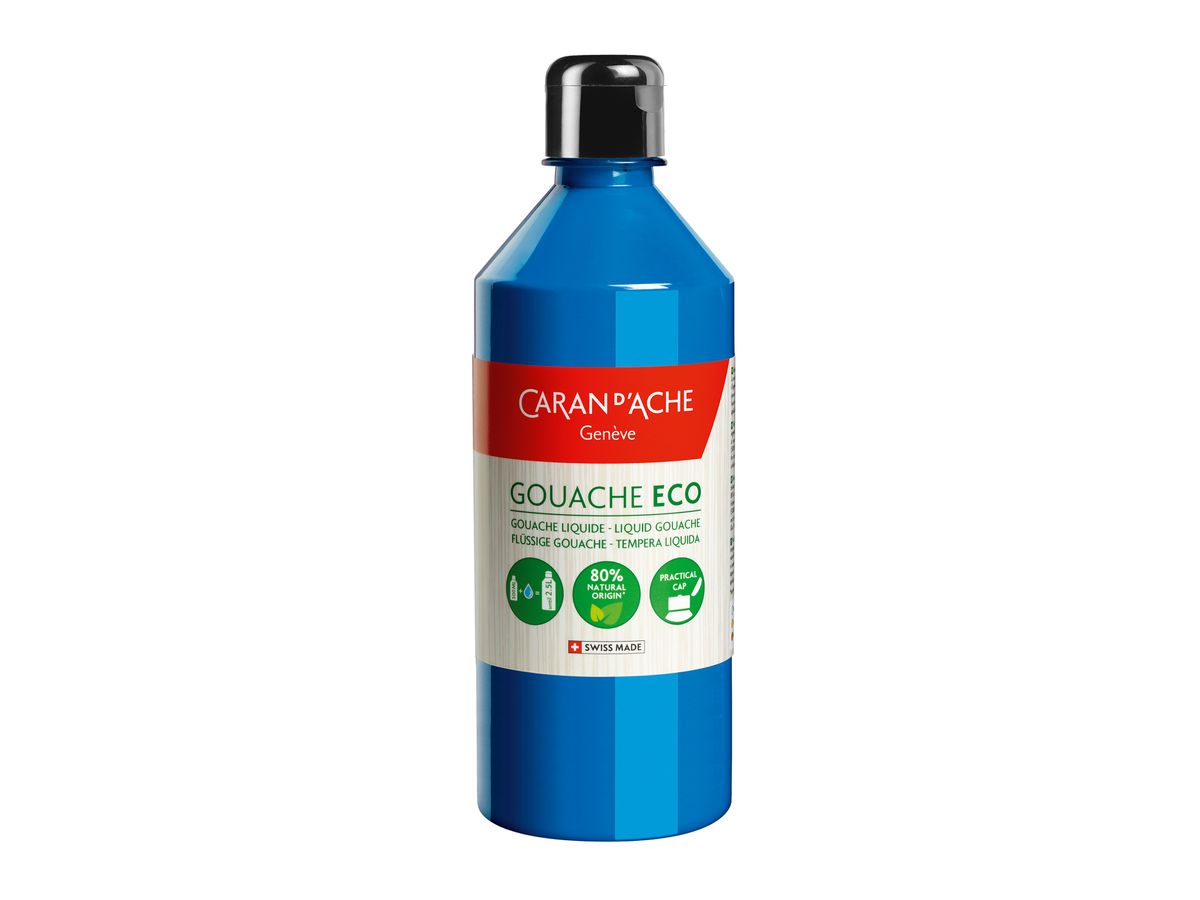 CARAN D'ACHE Couleur opaq.Gouache Eco 500ml 2373.170 cyan liquide (7630002334860)
