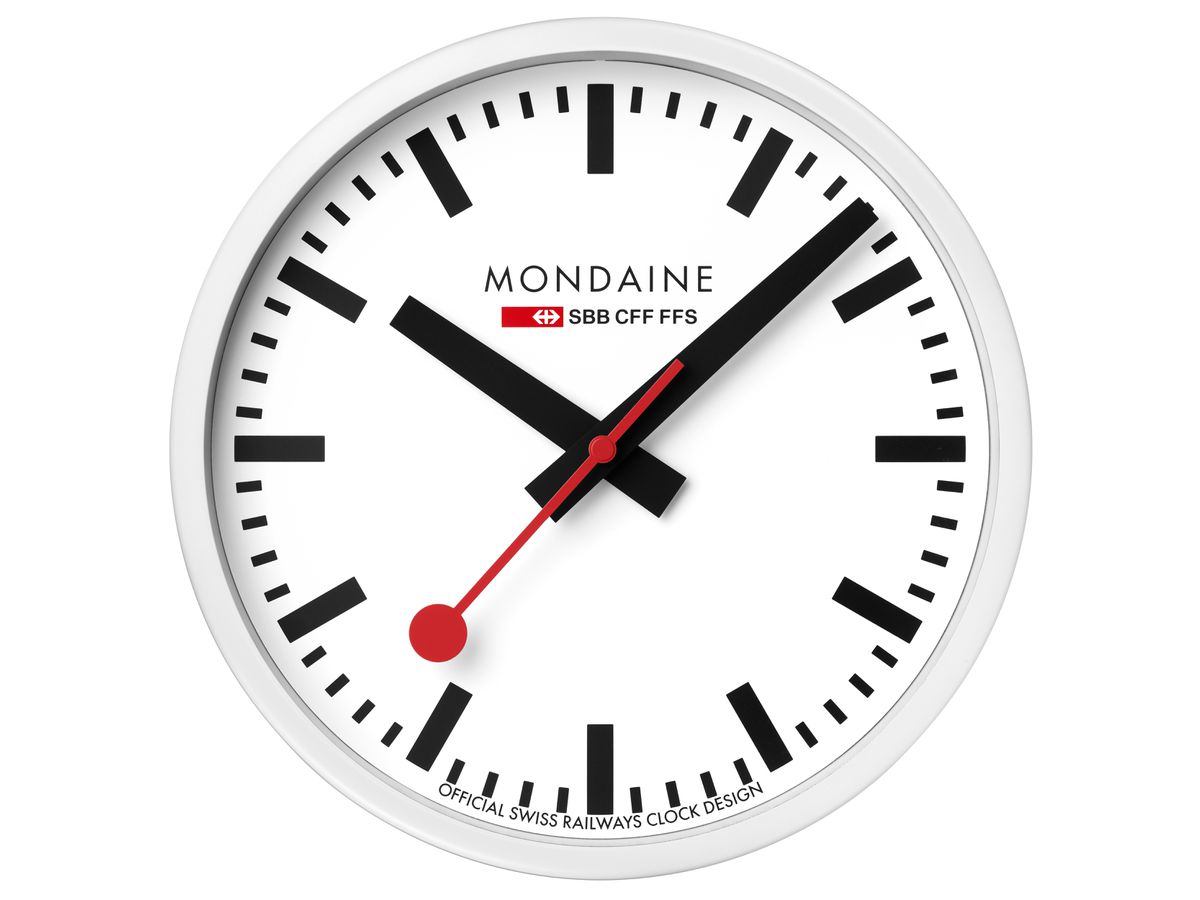 MONDAINE Orologio da parete 250mm A990CLOCK10S bianco/nero (7611382674821)