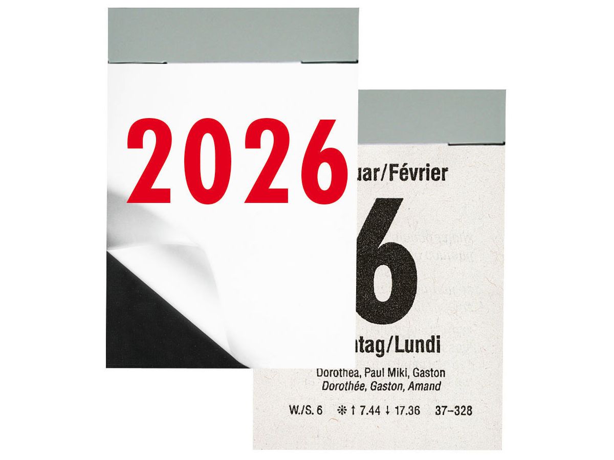 BIELLA Blocco a strappo Nr.2 2026 889002000026U 1G/1P n./rosso TE/FR 4x5.9cm (7611365527922)