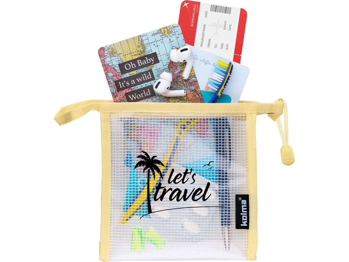 KOLMA fermeture à glissière 15x15cm 08.187.15 Mesh Bag,let's travel (7611967080948)