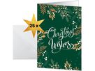 SIGEL Weihnachtskarten A6 DS092 Blätter und Zweige 25 Stück (4004360786327)