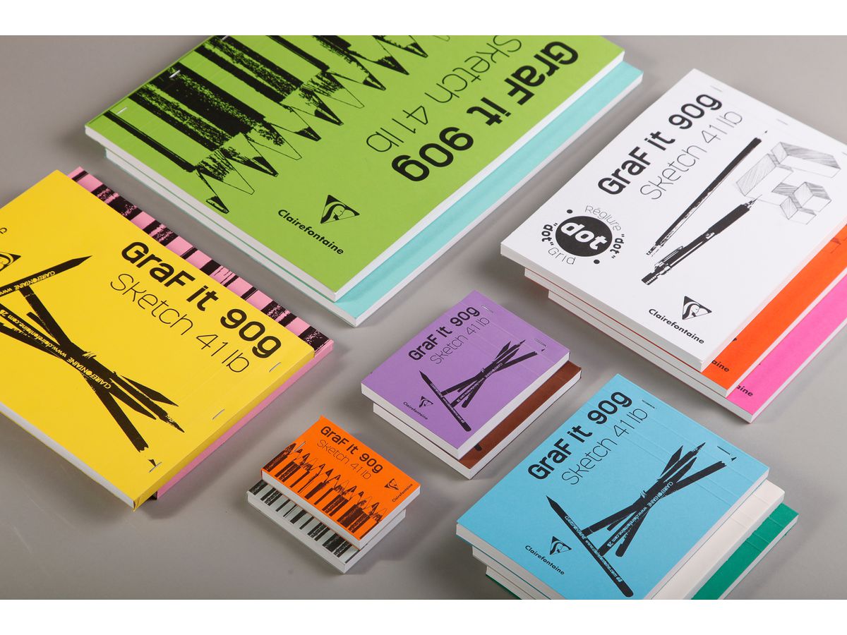 CLAIREFONTAINE Bloc de croquis Graf it A5 96621C Assorti 80 feuilles (3329680966213)