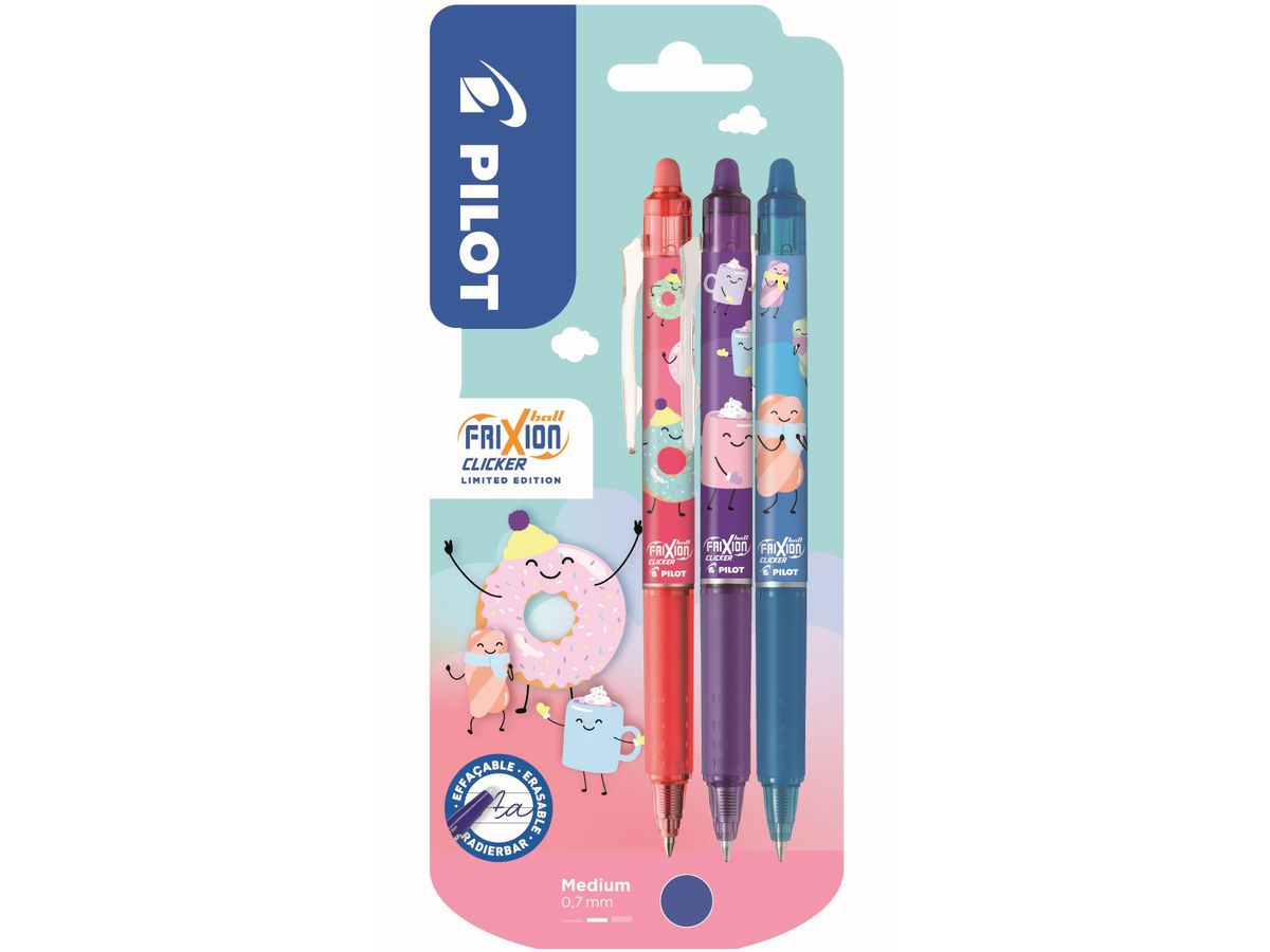 PILOT Frixion Clicker Sweet 0.7mm 150.440.00BL 3 couleurs (3131910458807)