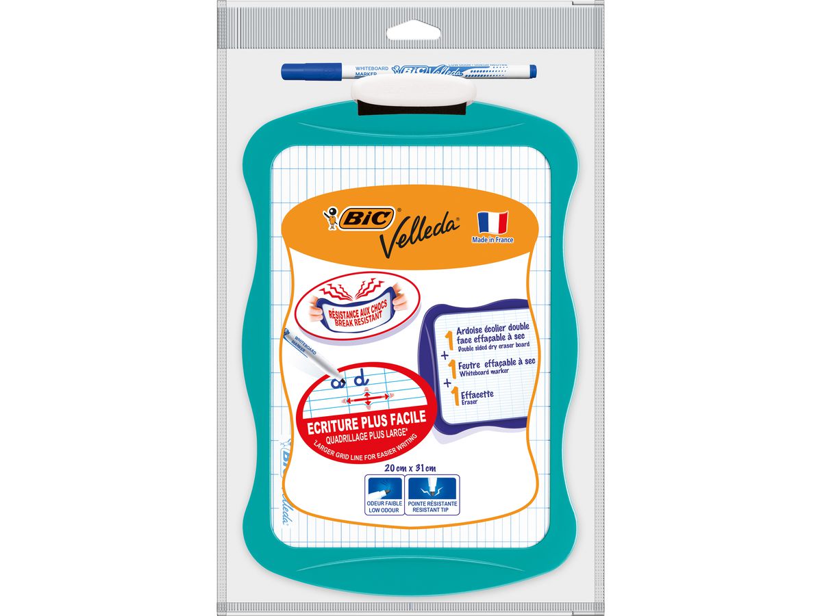 BIC Schultafel Whiteboard 20x31cm 841362 inkl. Velleda Marker ass. (3086126668468)