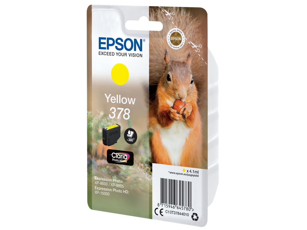 EPSON Cart. d'encre 378 yellow T378440 XP-8500/8505/15000 360 pages (8715946645780)