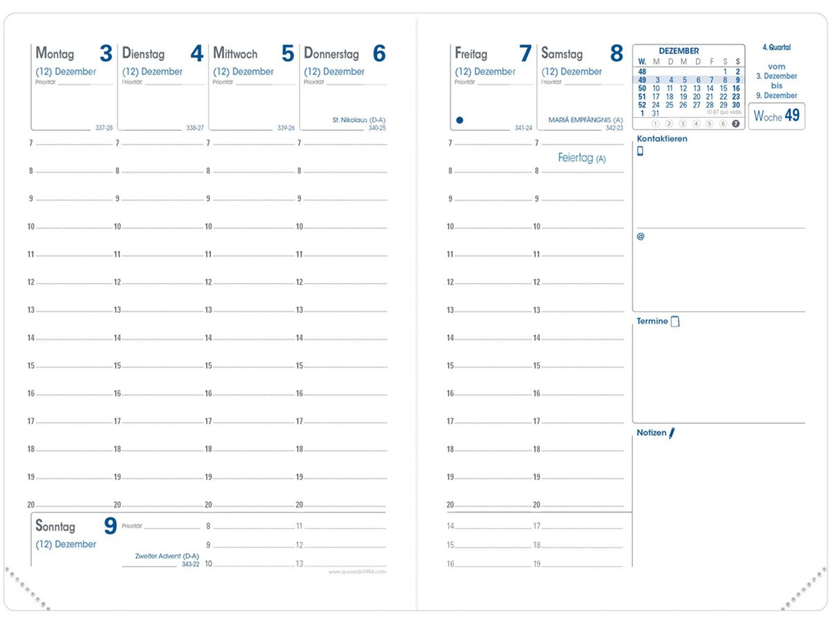 QUO-VADIS Agenda Impala Tour 2026 003238Q 1S/2P ass. DE 9x12.5cm (3371015044509)