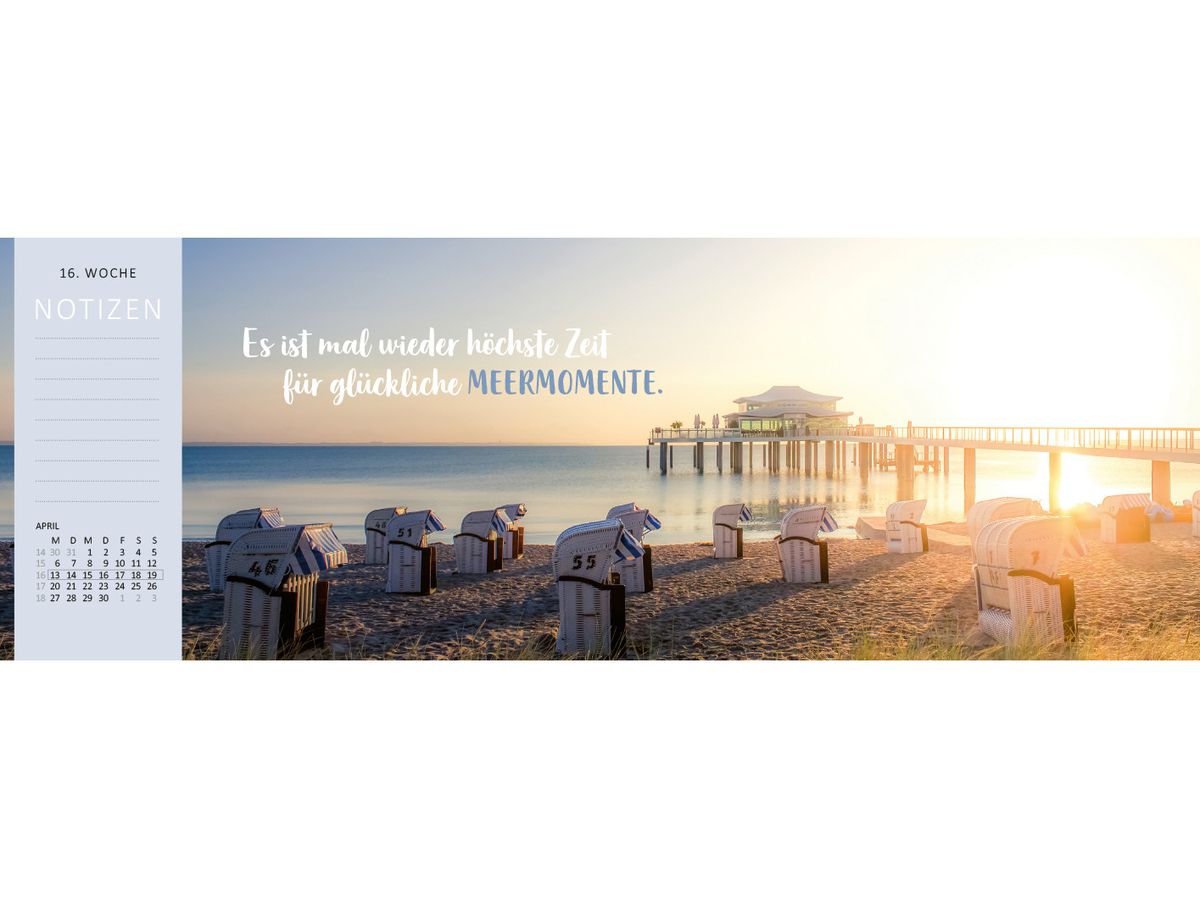 ARS EDITION Tischkalender 2026 13575 Sehnsucht Meer DE 29.7x11.5cm (4014489135753)