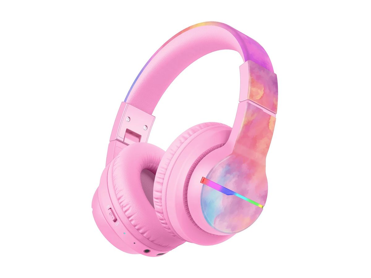 ICLEVER Kids Bluetooth Headphones C03-1702N-36 BTH12, LED, 55h, tiedye rosa (6934911796513)