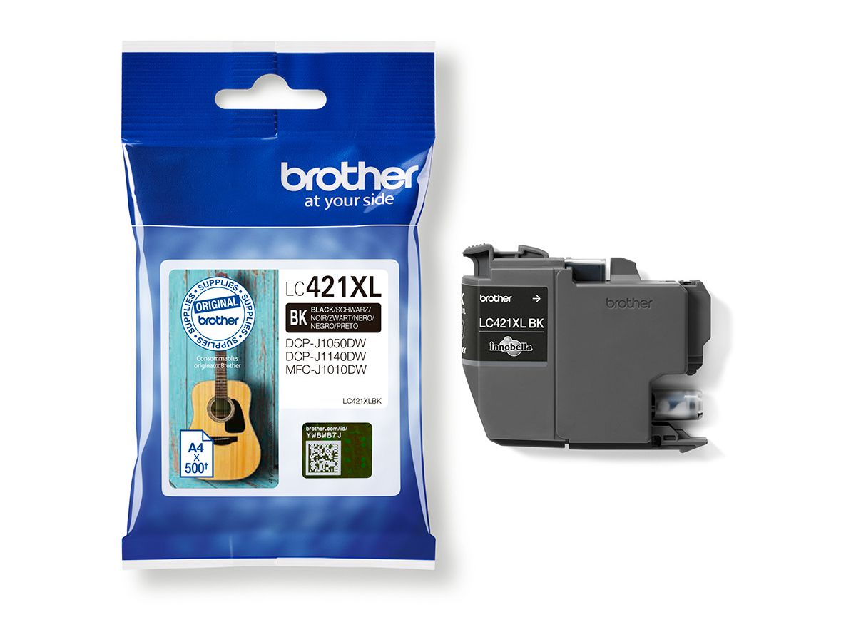 BROTHER Cartouche d'encre HY noir LC-421XLBK DCP-J1050 500 pages (4977766810401)