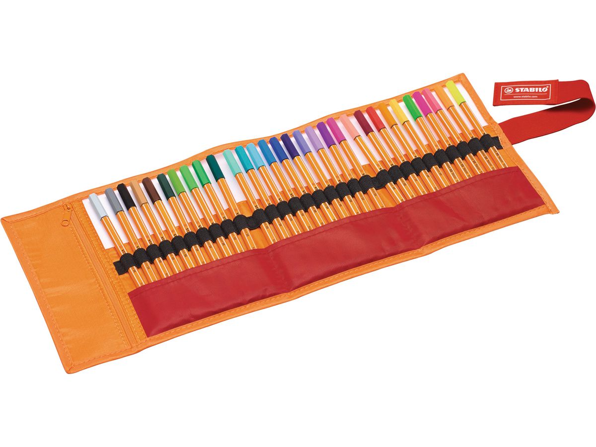 STABILO Fineliner Point 88 0.4mm 8830-2 25+5 neon set rotolo (4006381444057)