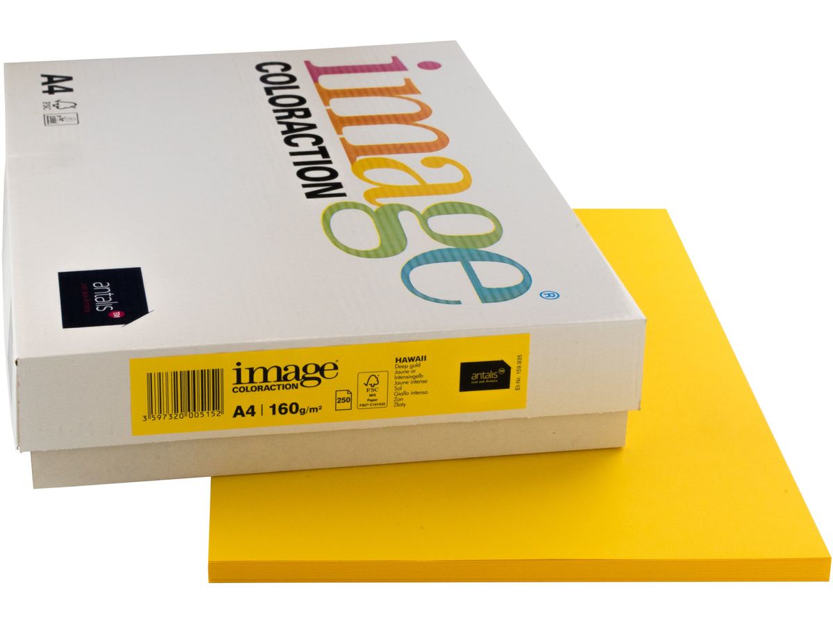 IMAGE COLORACTION Carta per copie Hawaii A4 266725 giallo, 160g 250 fogli (3597320005152)