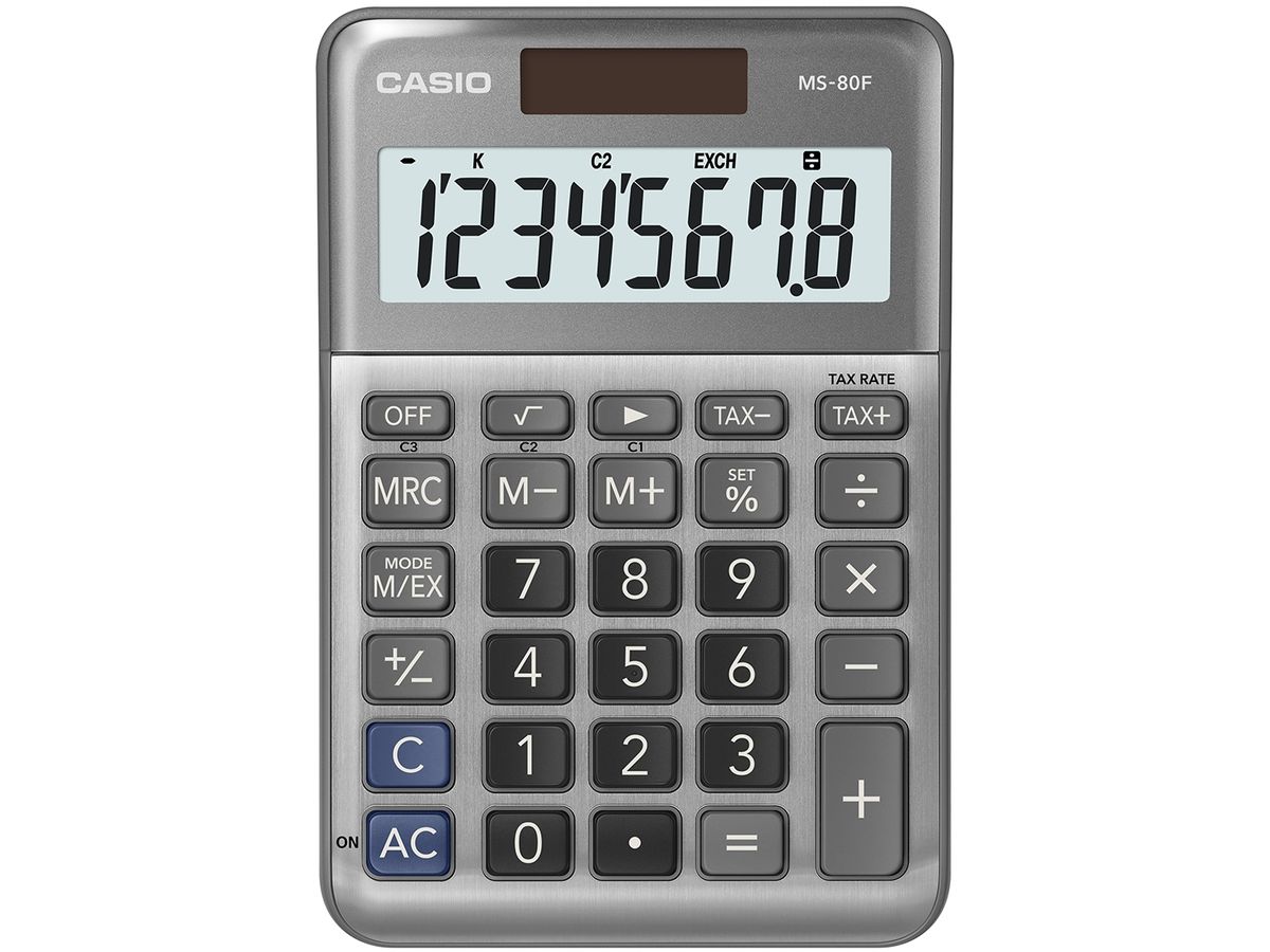 CASIO Tischrechner MS-80F grau (4549526615412)