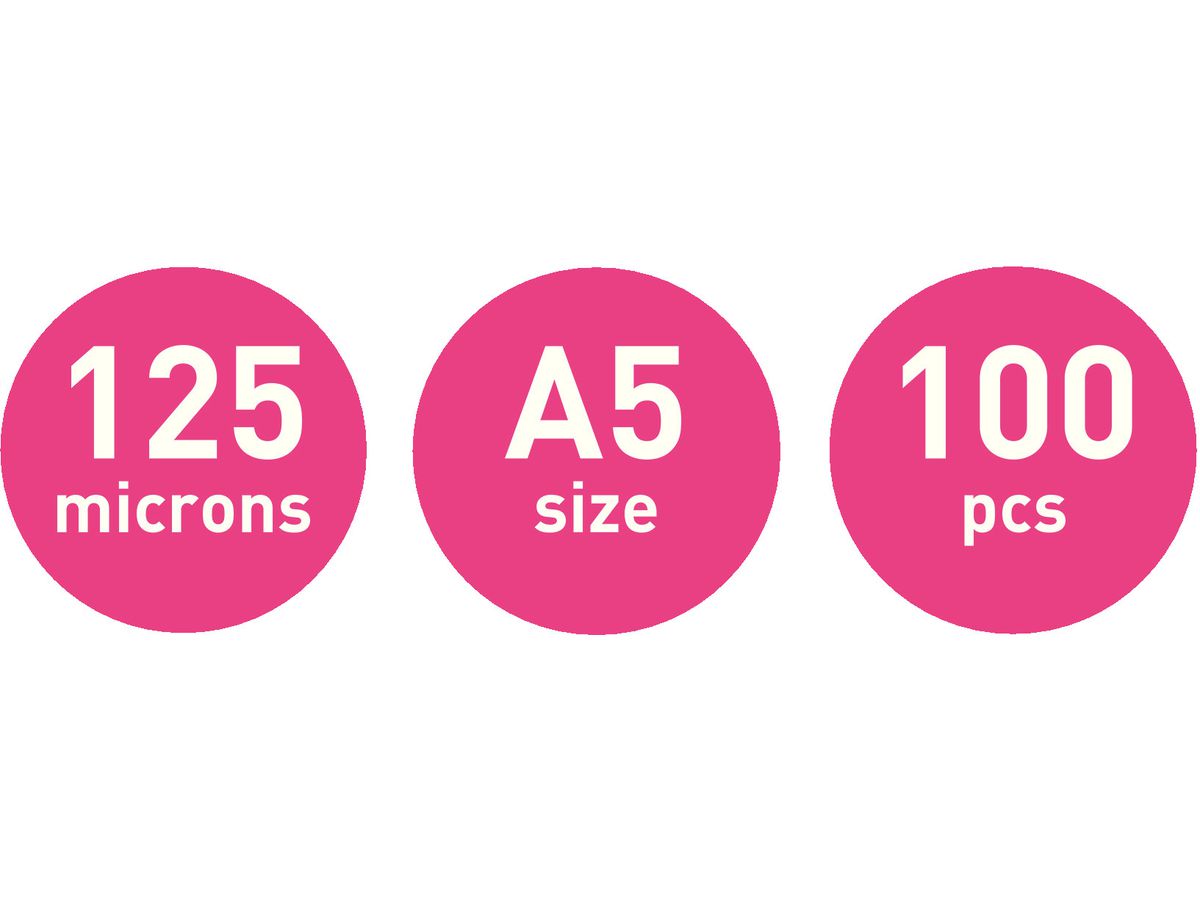 LEITZ Laminiertasche A5 33807 glanz, 125my 100 Stk (5411313338073)