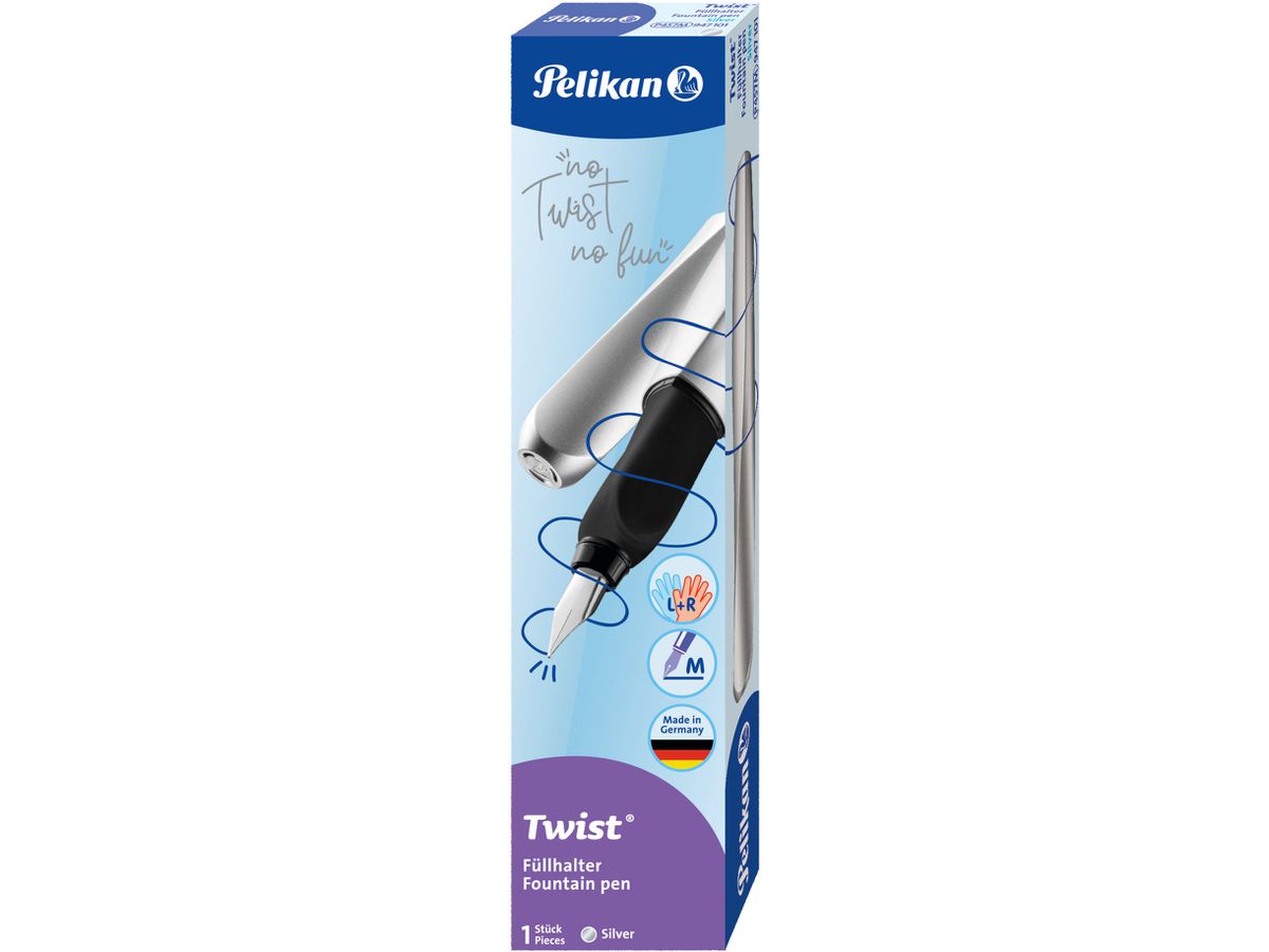 PELIKAN Stylo plume Twist P457 947101 argent (4012700947109)