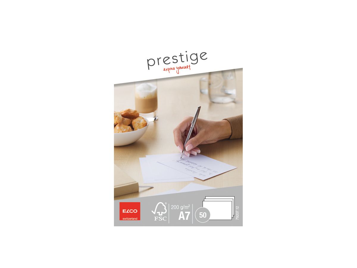 ELCO Cartes Prestige A7 79207.12 200g, blanc, satiné 50 pcs. (7610425358100)