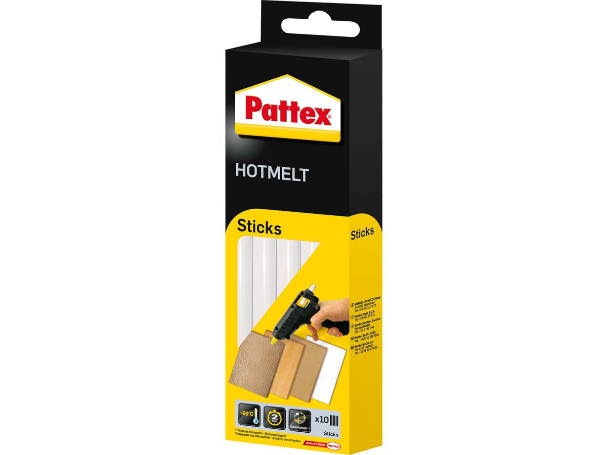 PATTEX Stick di colla a caldo PTK6 trasparente, rotondo 10 pezzi (4015000077040)