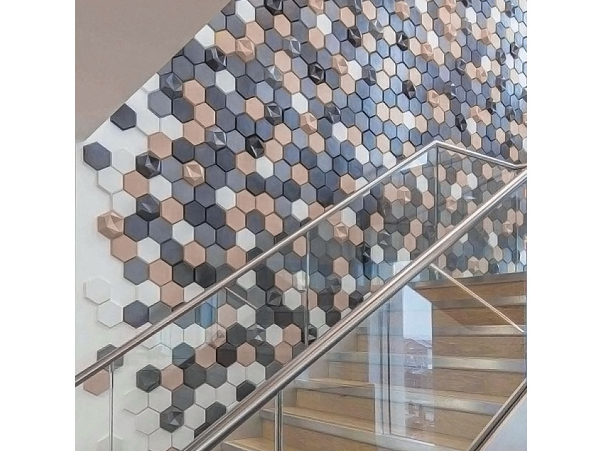 SUONO Pannelli a parete 16x14x2cm 3116.S09.2600 TILES 3D, HEXA, nero 10 pz. (7640439765069)