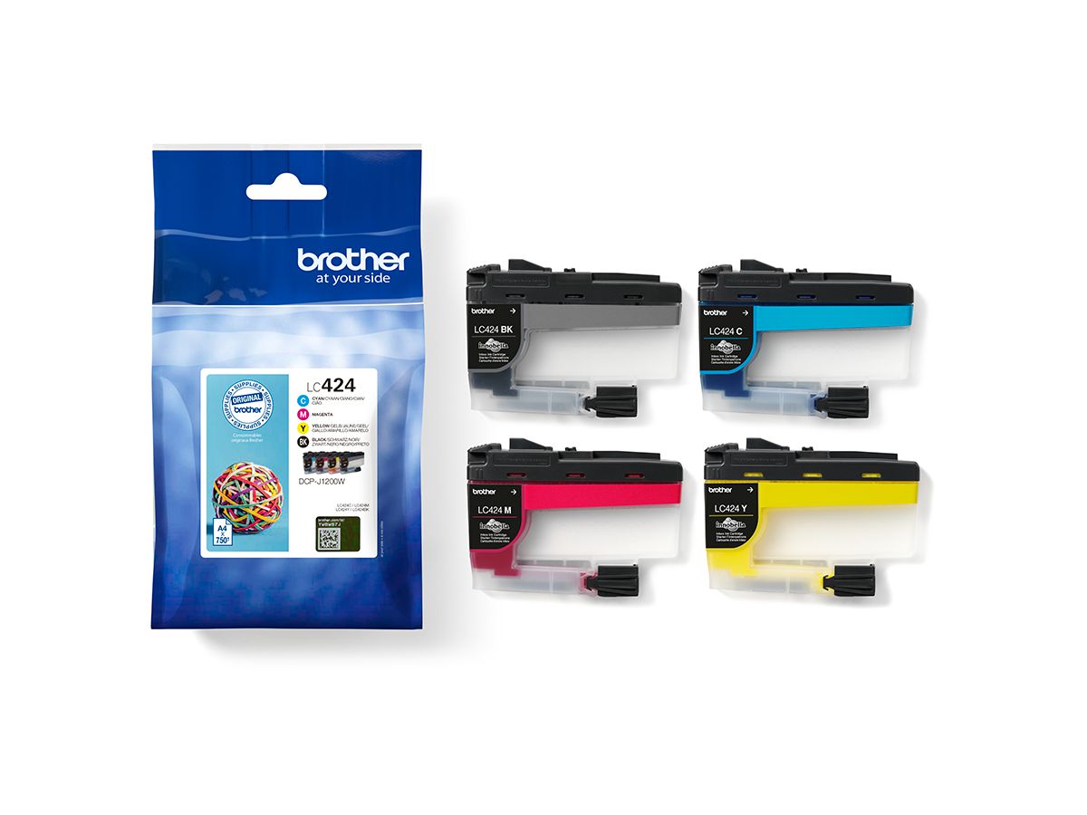 BROTHER Valuepack encre CMYBK LC-424VAL DCP-J1200 750 pages (4977766813099)