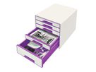 LEITZ Cassetti portadoc. WOW Cube A4 52142062 bianco/viola, 5 cassetti (4002432115457)