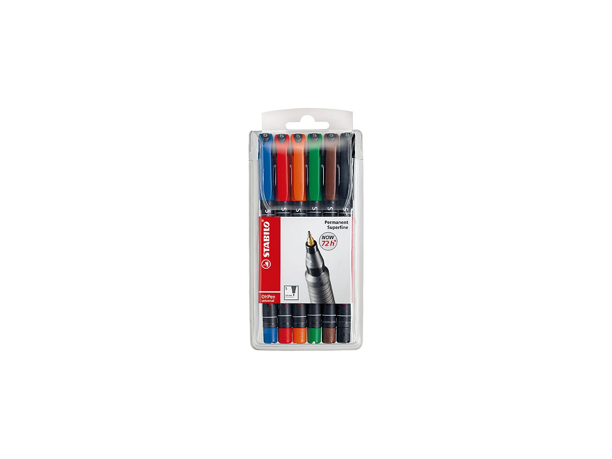 STABILO OHP Pen permanent S 841/6 6 pcs., étui (4006381115063)
