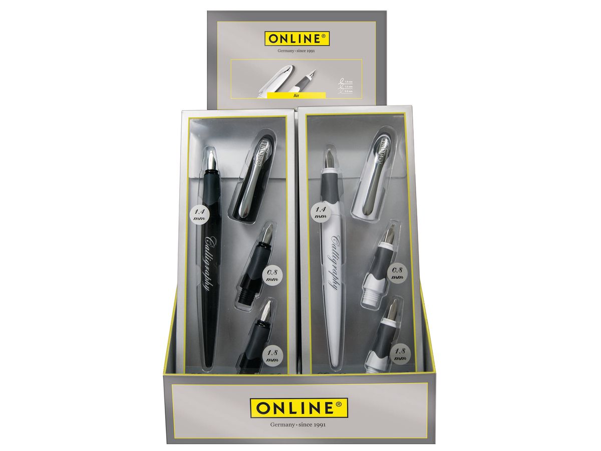 ONLINE Füllhalter-Set Air 1.4mm 10012/10 Calligraphy BK/weiss 10 Stück (4014421100122)