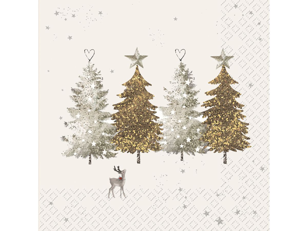 STEWO Servietten Leonard 33x33cm 2572562675 silber, FSC Mix 20 Stück (7630050839553)