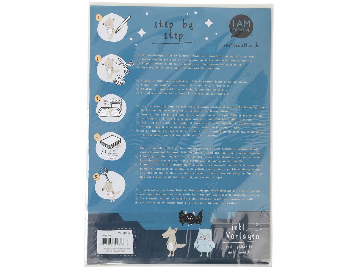 I AM CREATIVE Feuille thermorétractable A4 4010.49 glow in the dark, 5 pcs. (7611983194377)