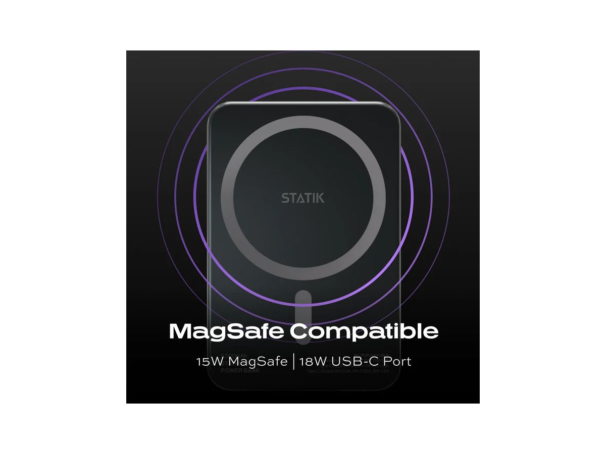 STATIK State Power Bank 5000mAh PUP-0431-BLK semisolid,MagSafe-compatible (0810024058549)