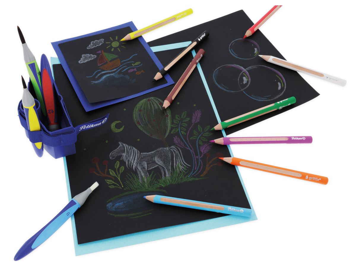 PELIKAN Bloc à dessin & bricolage 101578 noir A4, 160 g/m2 (4012700101570)