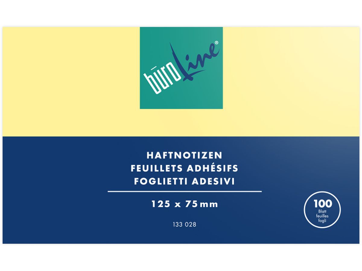 BÜROLINE Note adesive 125x75mm 133028 giallo 100 fogli (7612532010254)