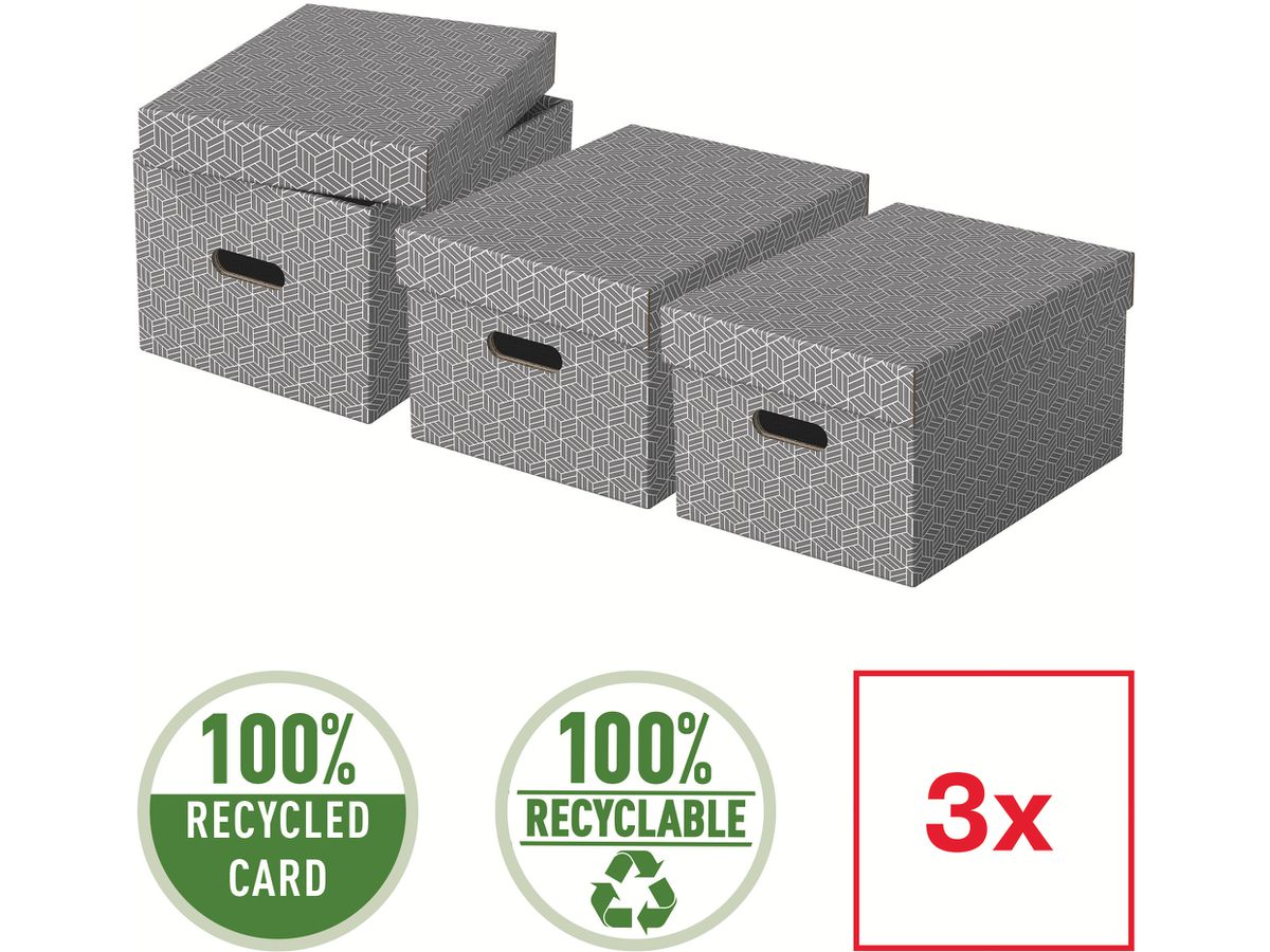 ESSELTE Vaschetta potadoc. Home M 628283 365x265x205mm, grigio 3 pz (4049793072289)