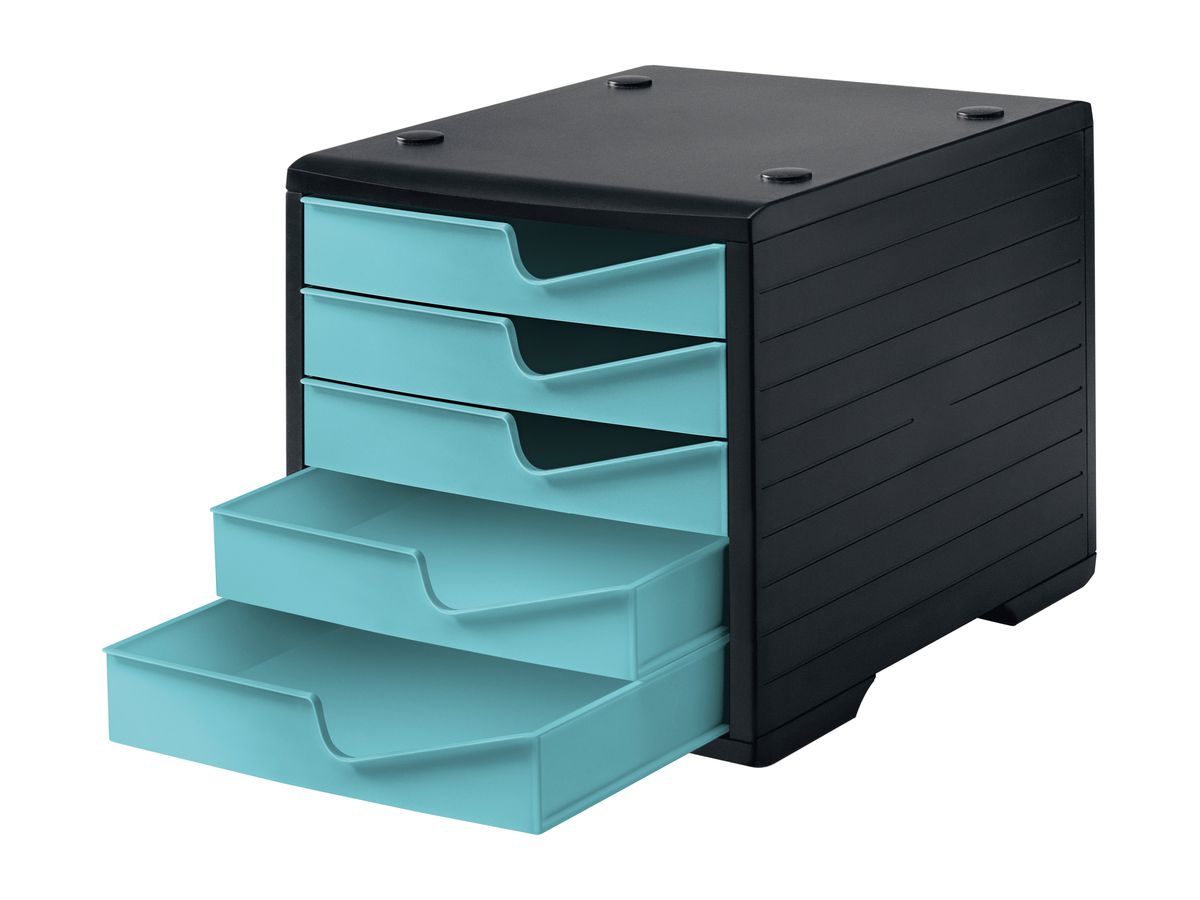 STYRO Styroswingbox 275-8430.529 noir/aqua 5 tiroirs (7612176086363)