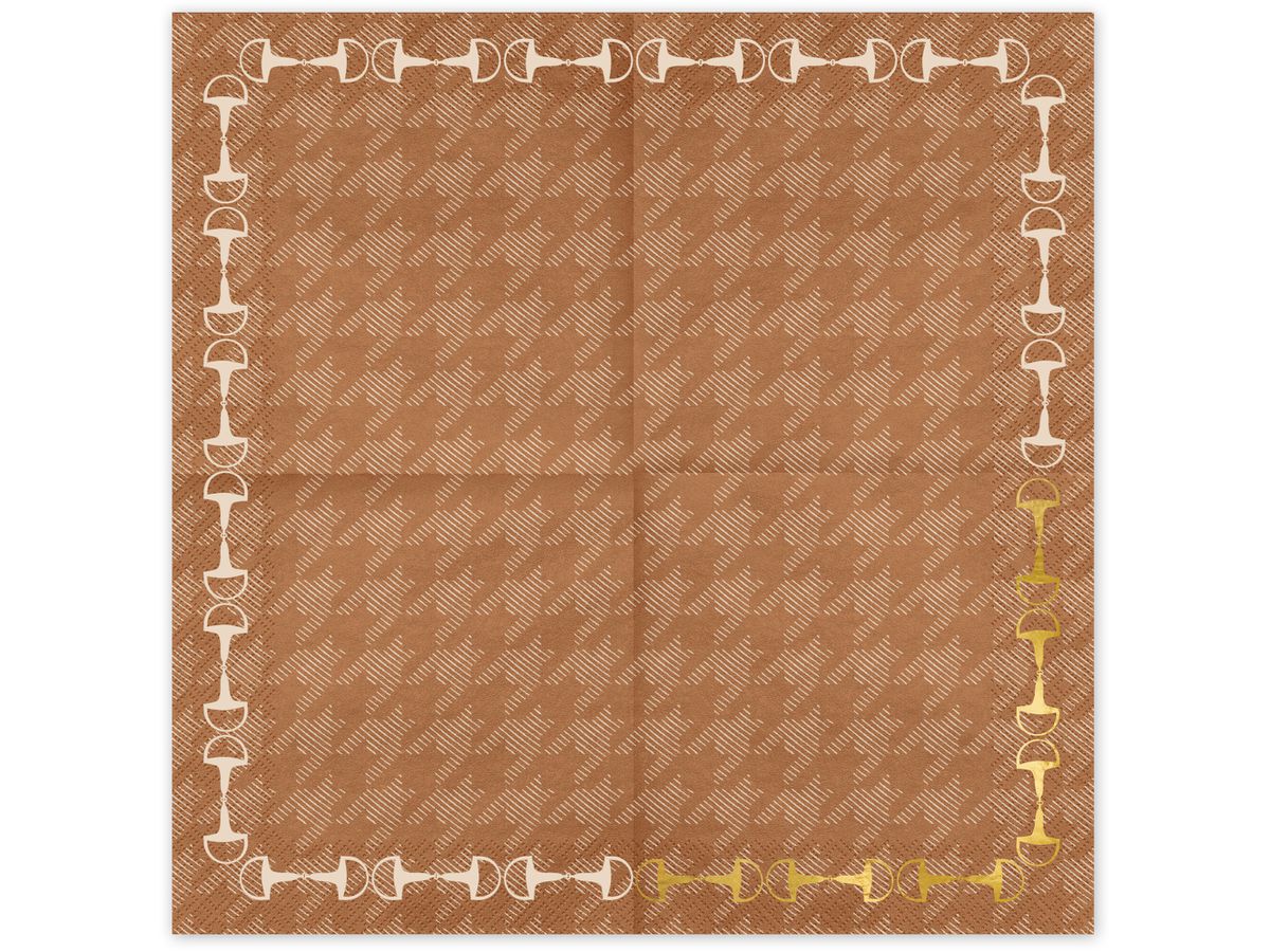 PARTYDECO Serviettes 33x33cm SP33-104 Étriers 12 pièces (5904555085855)