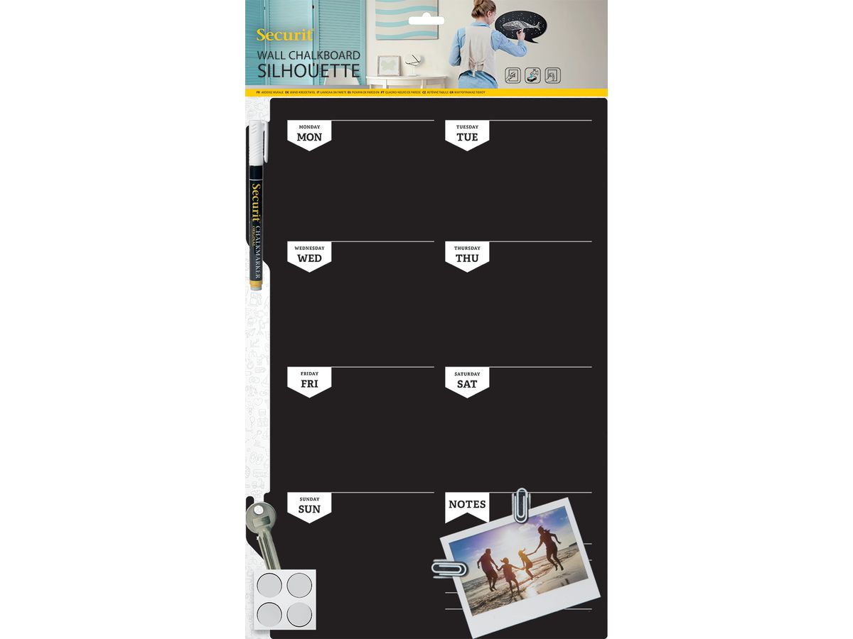 SECURIT Tableau Craie PLAN FB-PLAN noir 44.9x30x0.3cm (8719075283738)