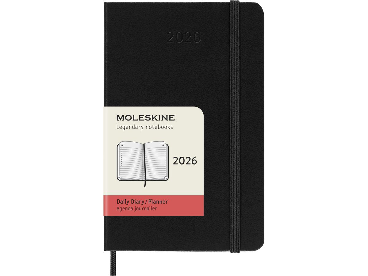 MOLESKINE Agenda Classic Pocket 2026 DHB12DC2Y26 1T/1S schwarz HC 9x14cm (8056999274603)