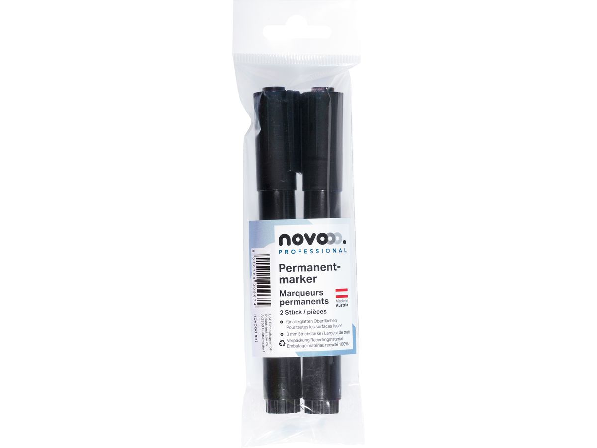 NOVOOO Permanent Marker Set 3mm 21120 schwarz 2 Stück (9010729009674)