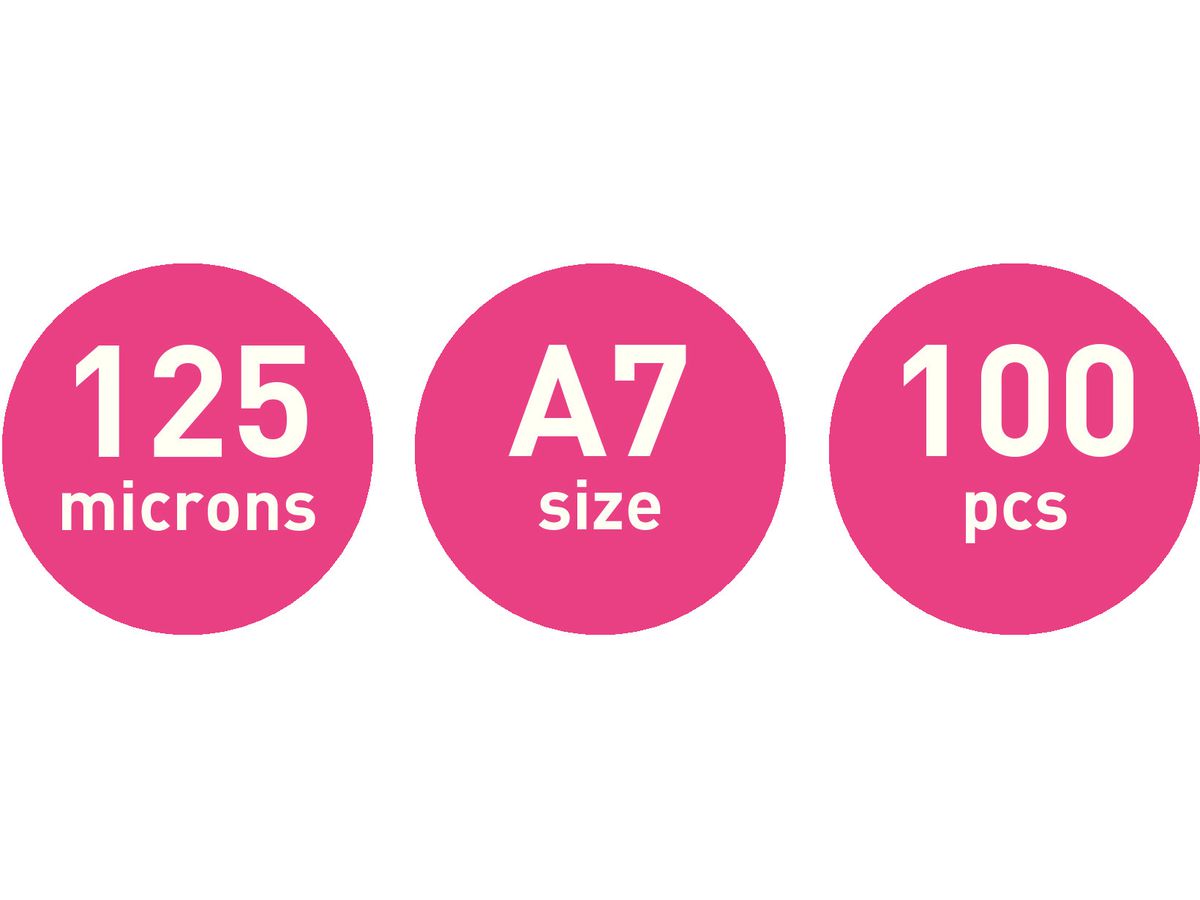 LEITZ Pochettes à plastifier A7 33805 brillant, 125my 100 pcs. (5411313338059)