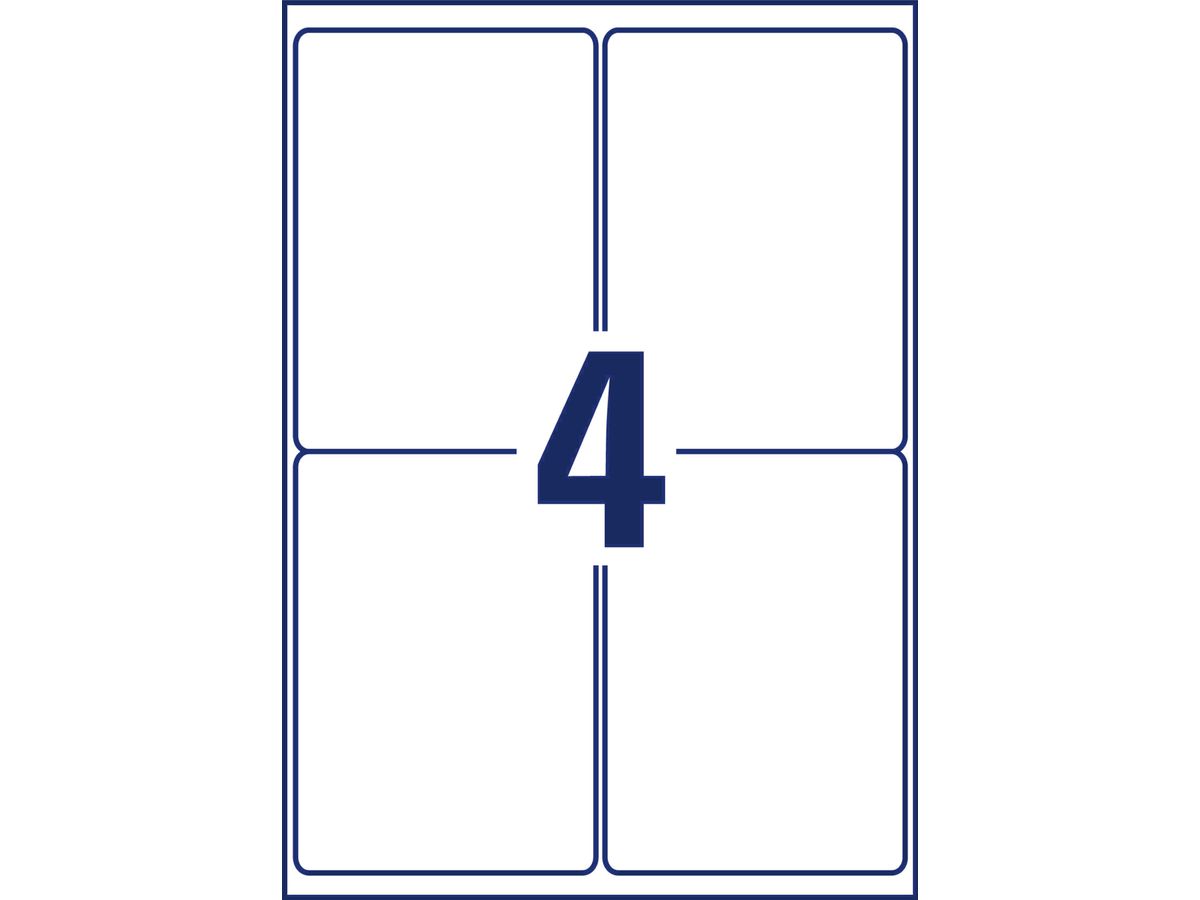 AVERY ZWECKFORM Etichette laser 99,1x139mm L4774REV8 white, weather pr. Remov. 8 f. (4004182076064)