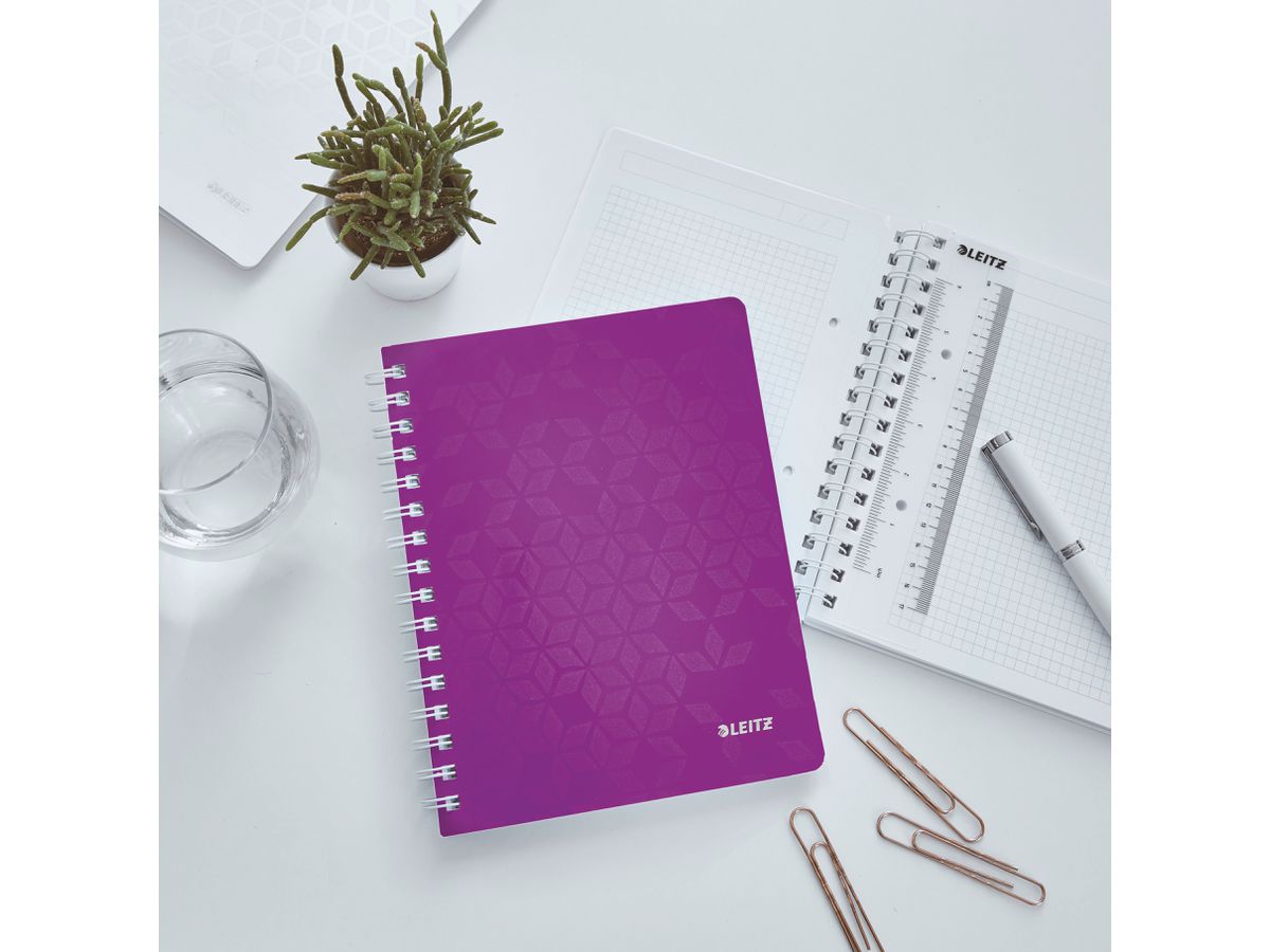 LEITZ Notizblock WOW PP A5 46410062 violett kariert (4002432107858)